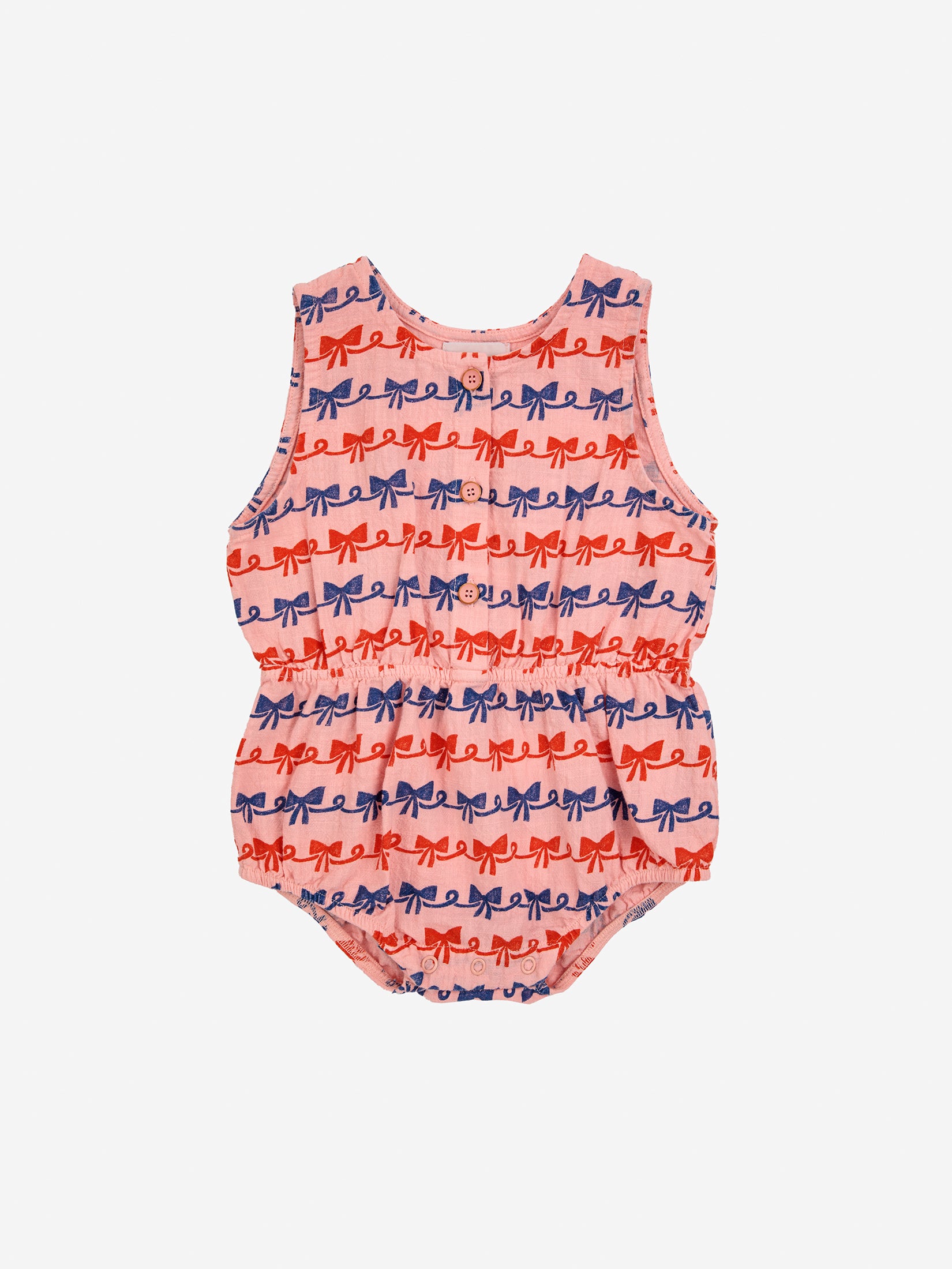 Baby Ribbon Bow Woven Romper