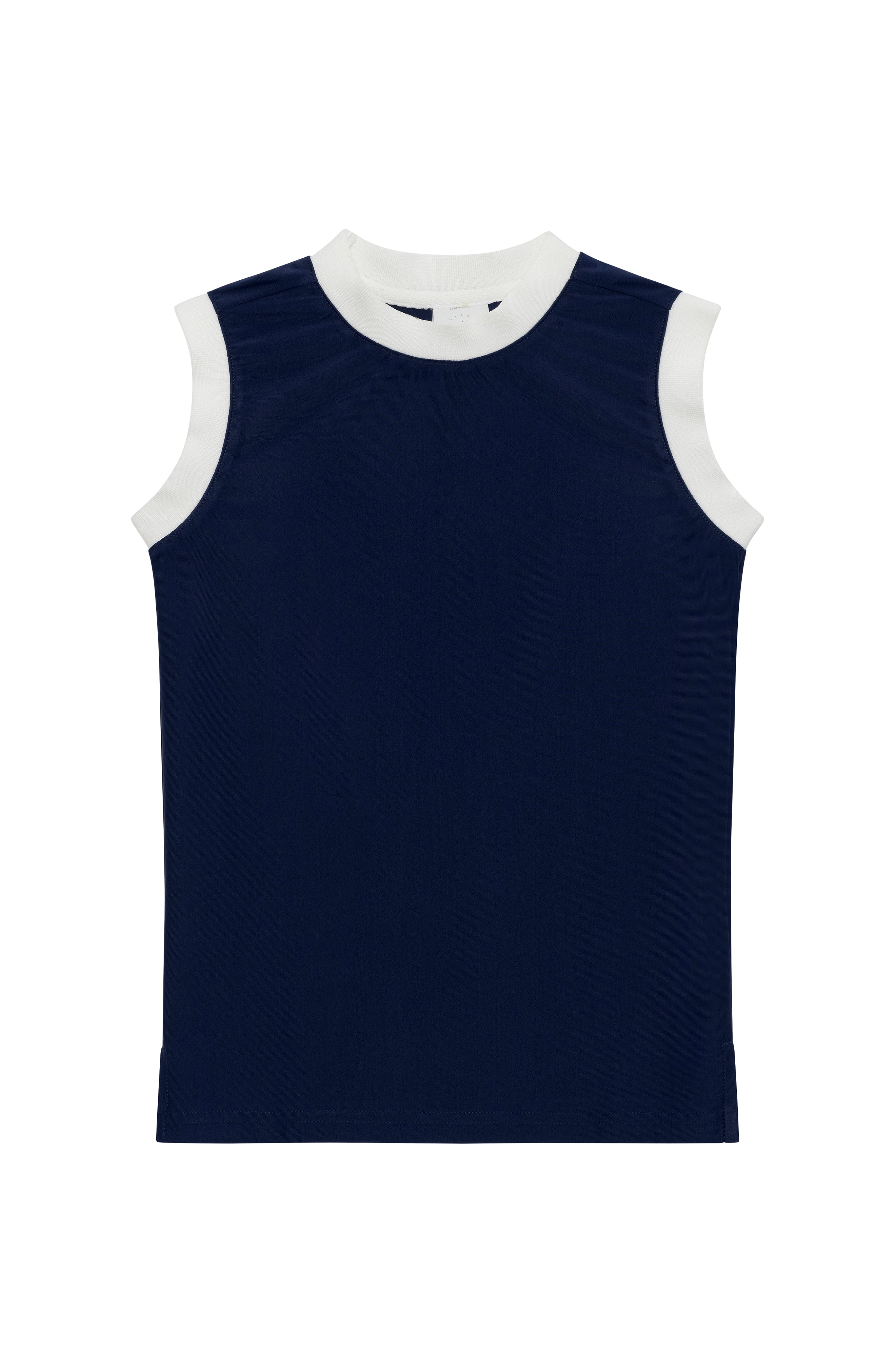 Girls Navy with White Trim Tennis Tank