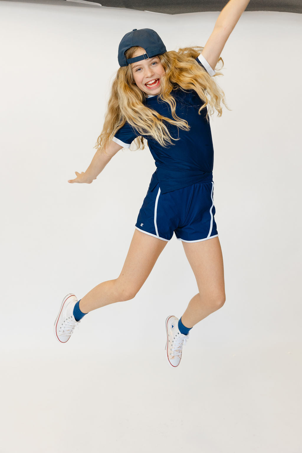 Girls Navy/White Tennis Short