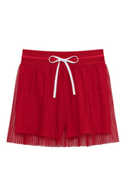 Red Pleated Skirt
