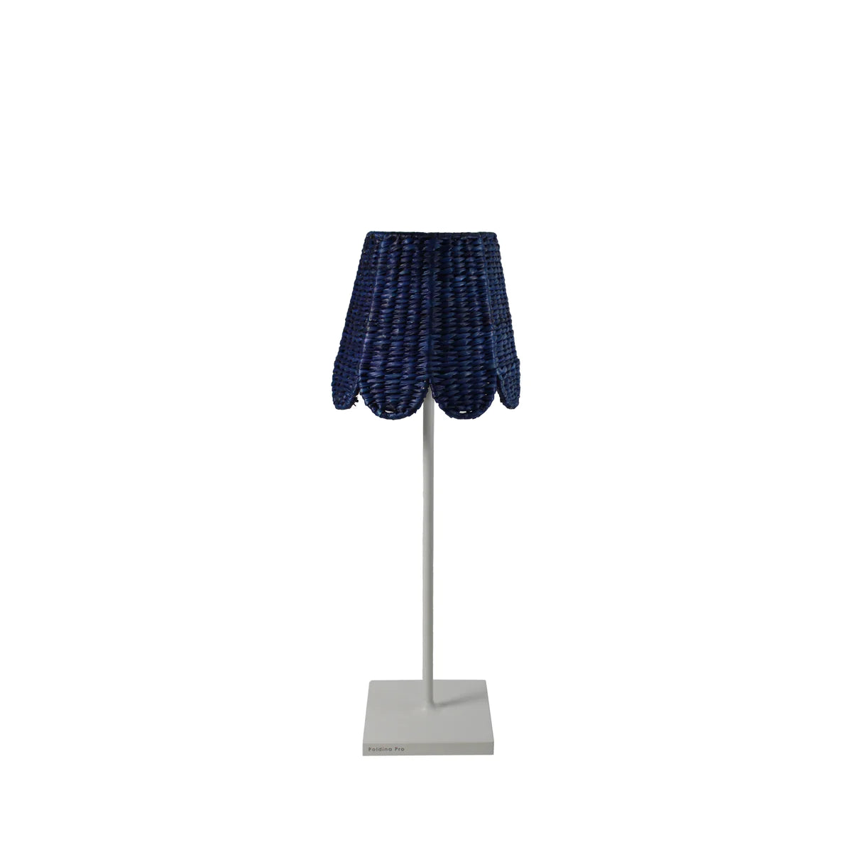 Small Scalloped Navy Seagrass Lampshade for Poldina Pro Lamp