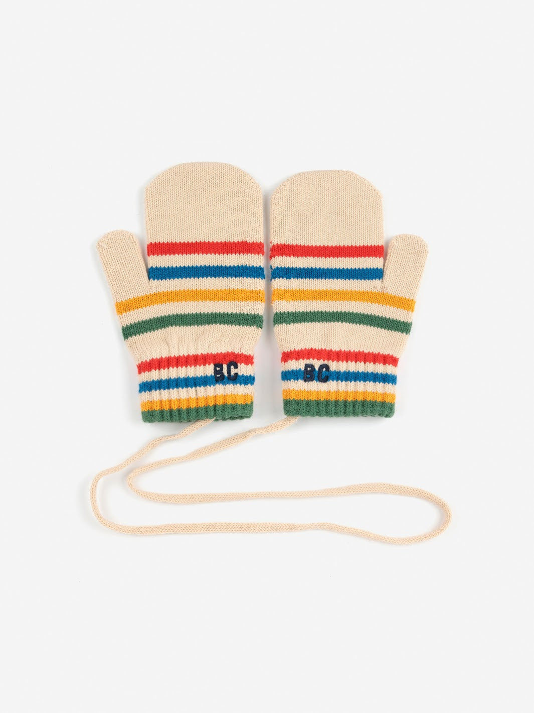 Tic Tac Toe Knitted Striped Mittens