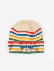 Tic Tac Toe Knitted Striped Beanie