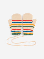 Tic Tac Toe Knitted Striped Mittens