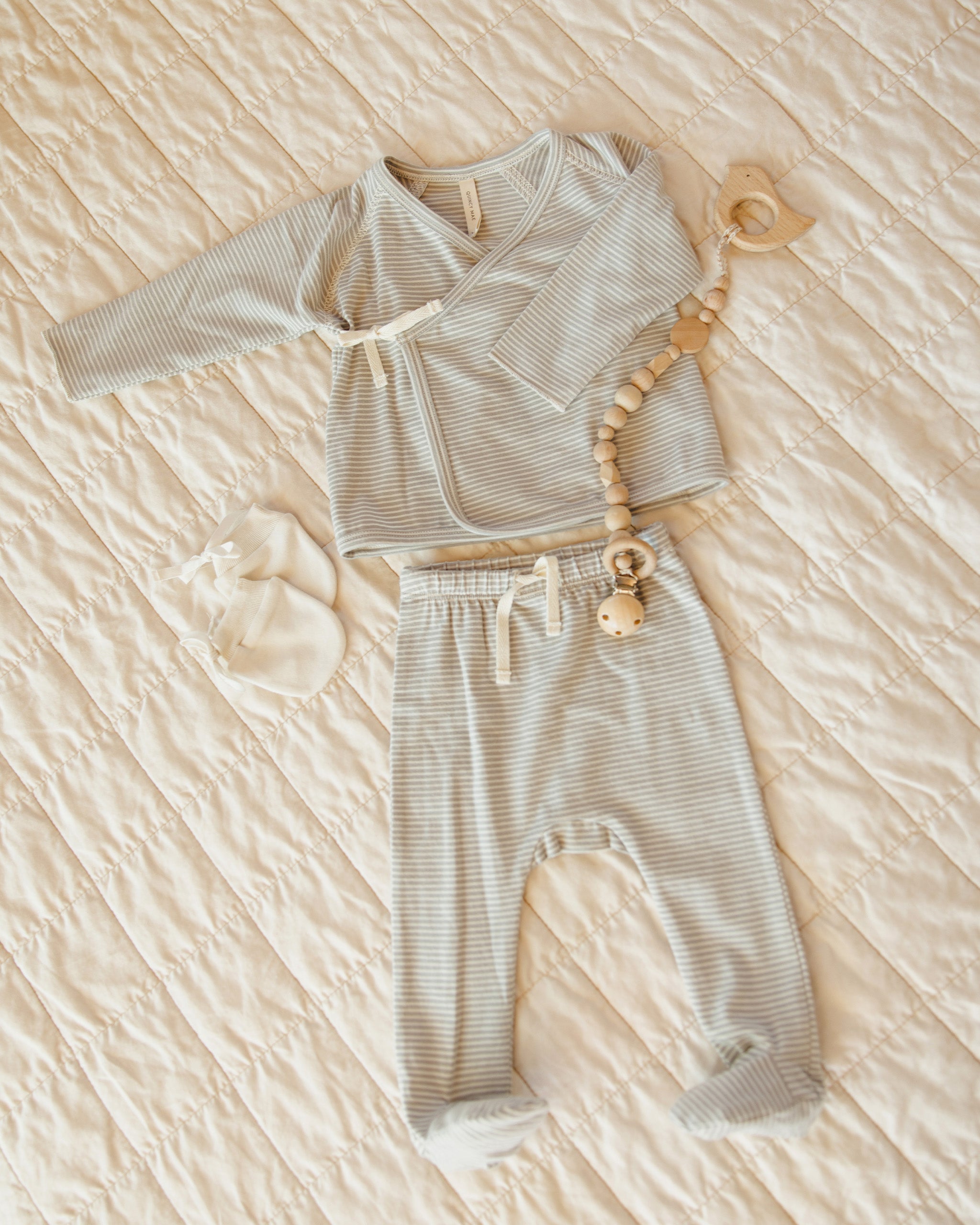 Wrap Top + Footed Pant Set