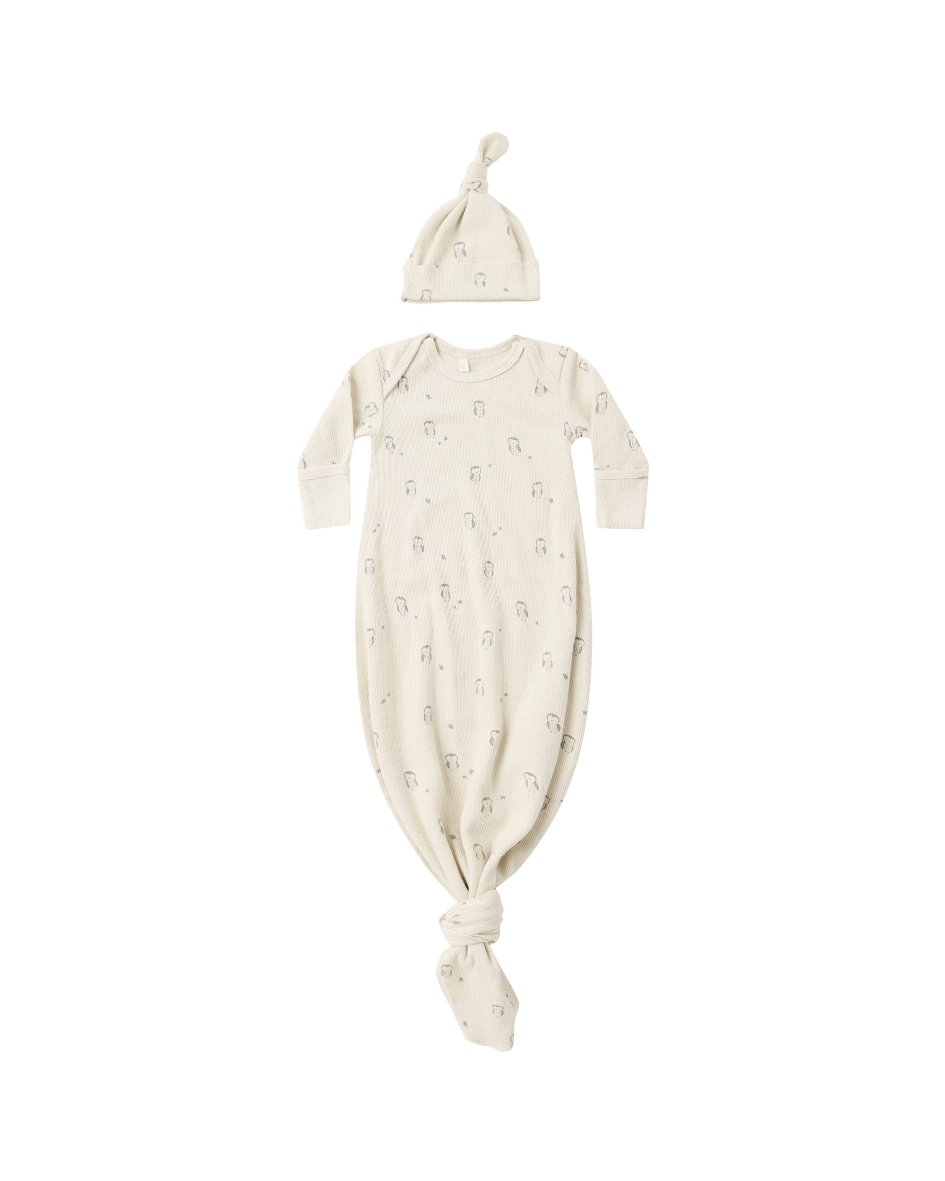 Knotted Baby Gown + Hat Set