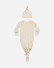 Knotted Baby Gown + Hat