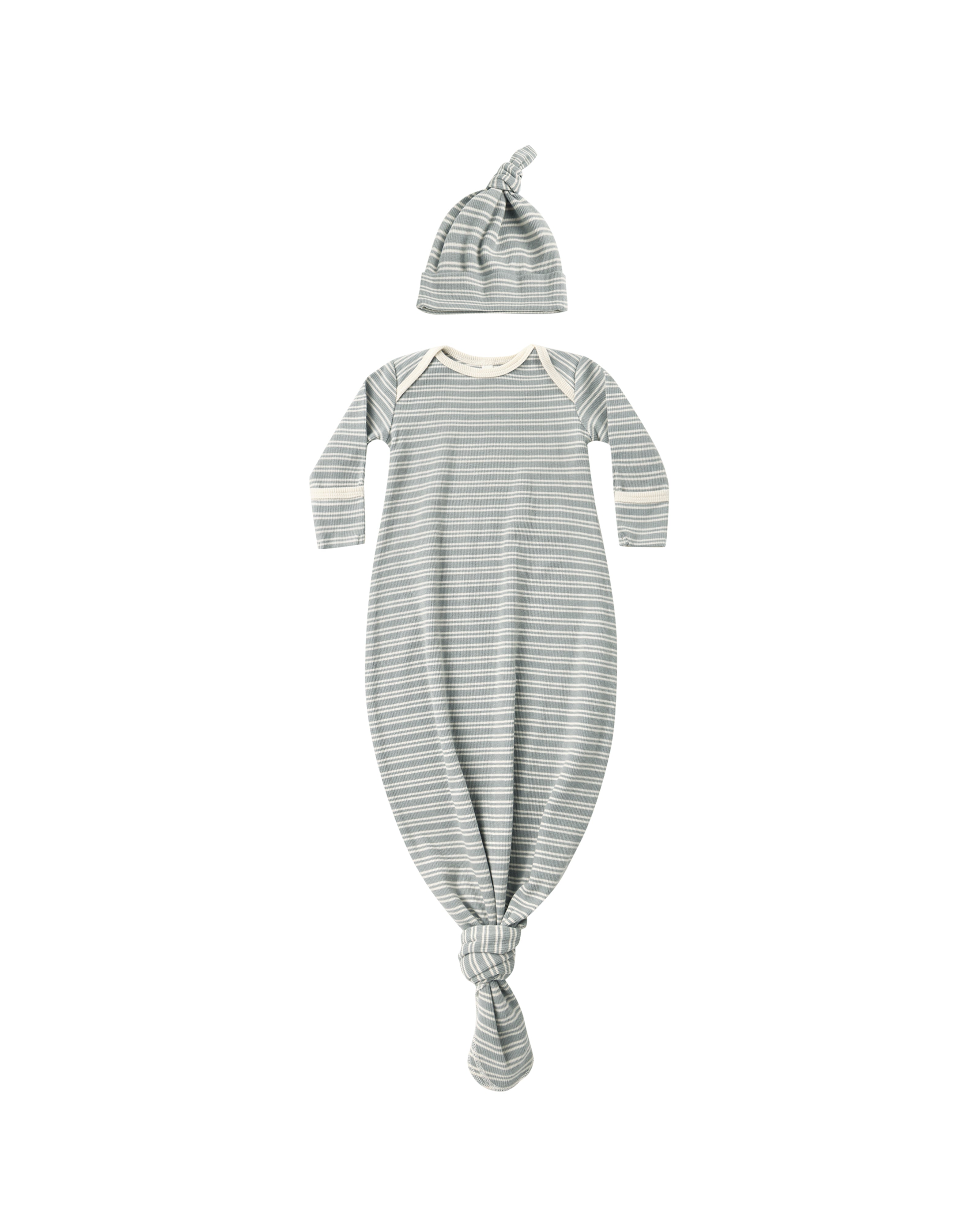 Knotted Baby Gown + Hat Set