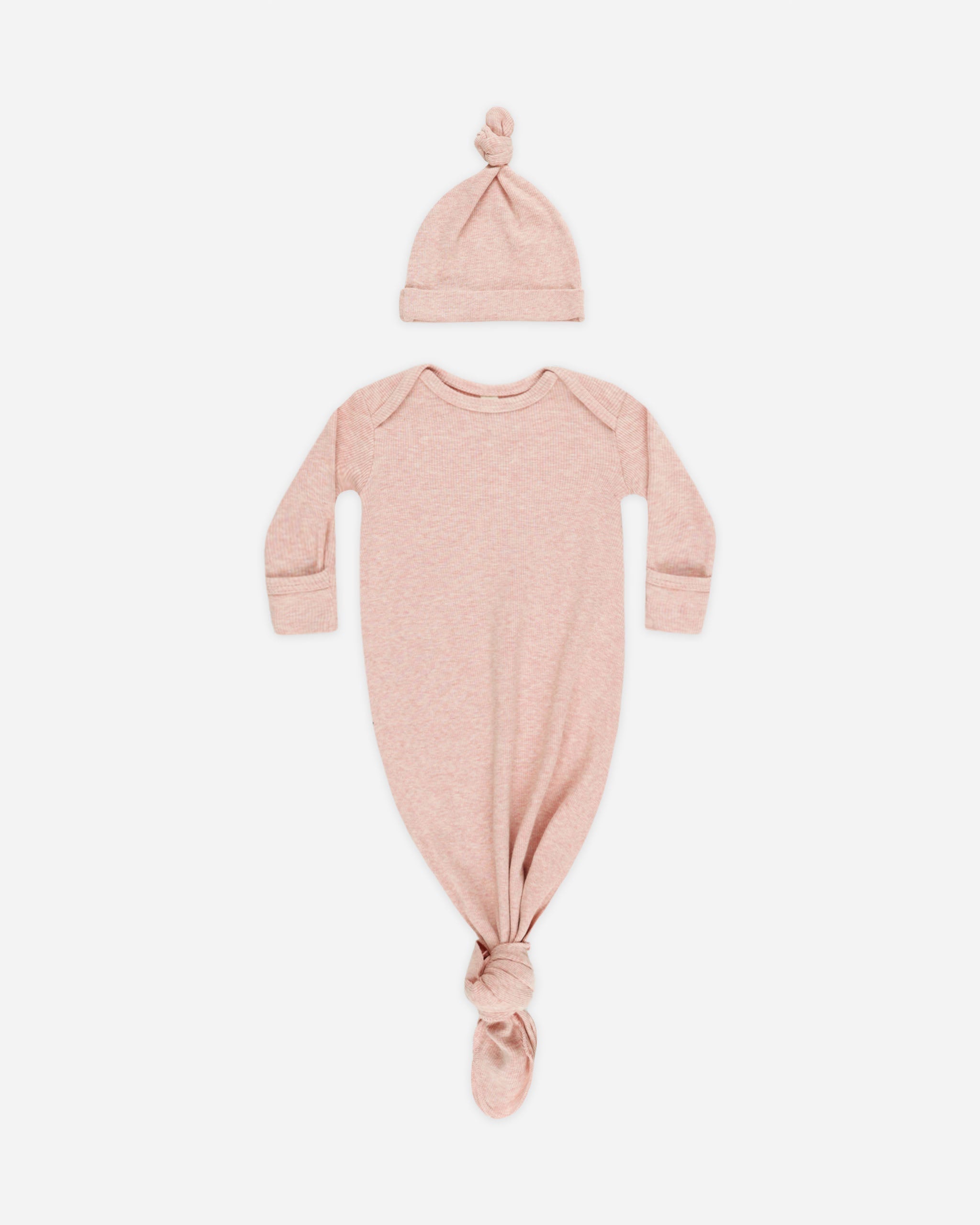 Knotted Baby Gown + Hat