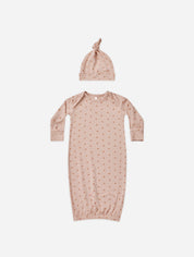 Knotted Baby Gown + Hat Set