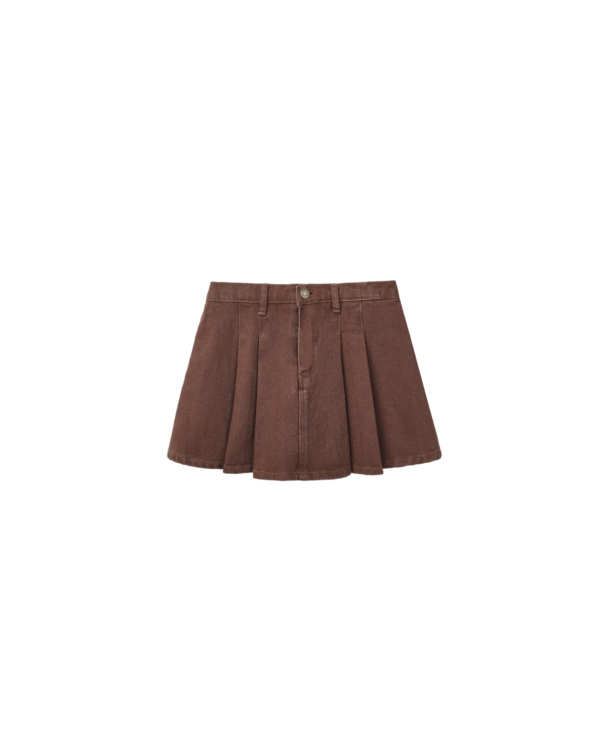 Pleated Denim Skirt