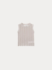 Comely Eyelet Sleeveless Knit Top