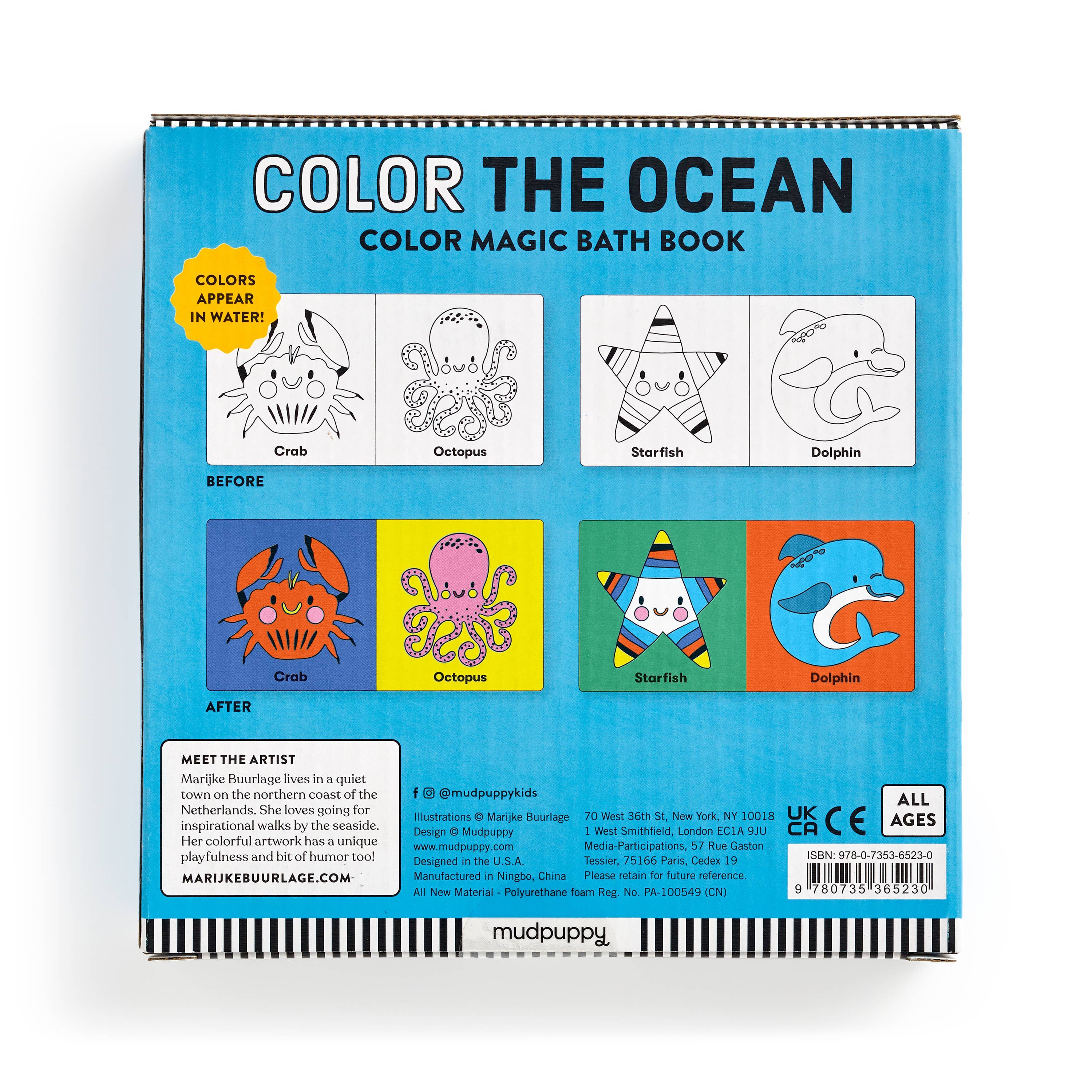 Color the Ocean Color Magic Bath Book