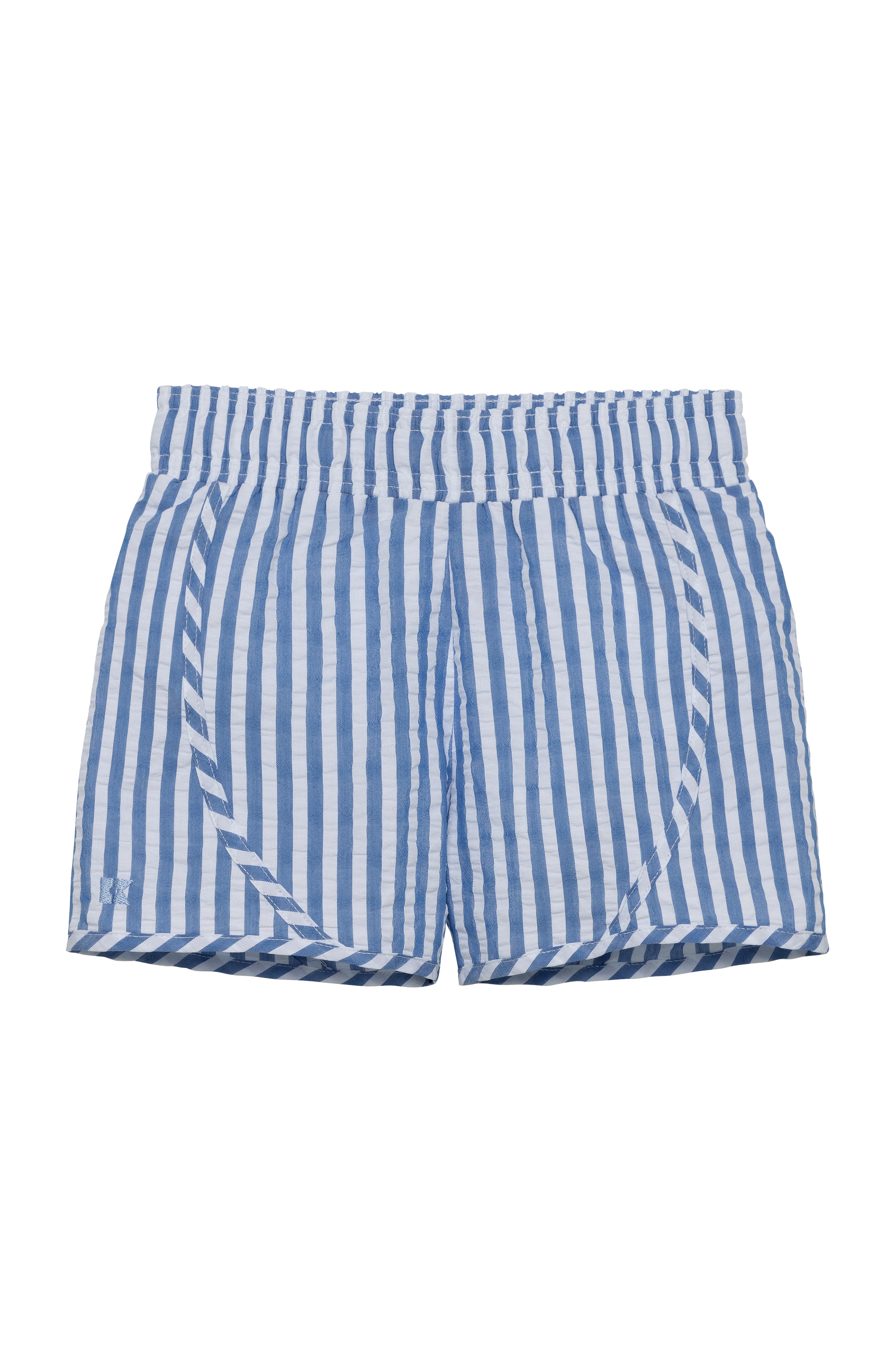 Girls Seersucker Stripe Super Short