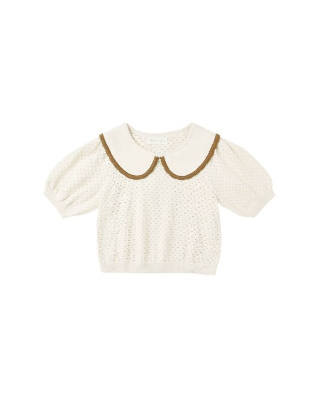 Pointelle Collard Top
