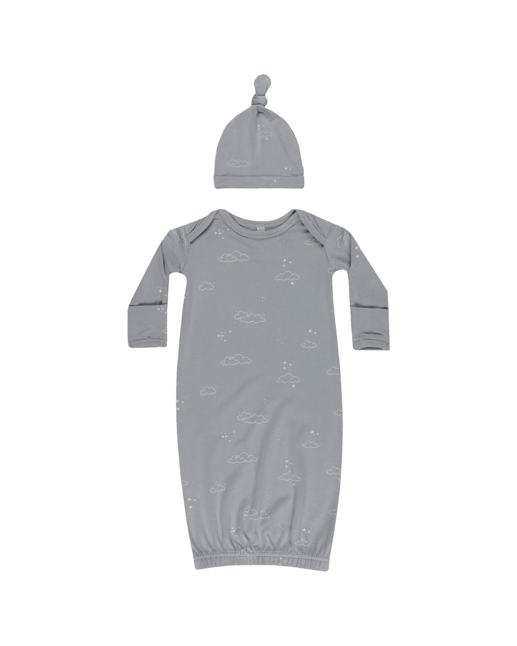 Bamboo Baby Gown + Hat Set