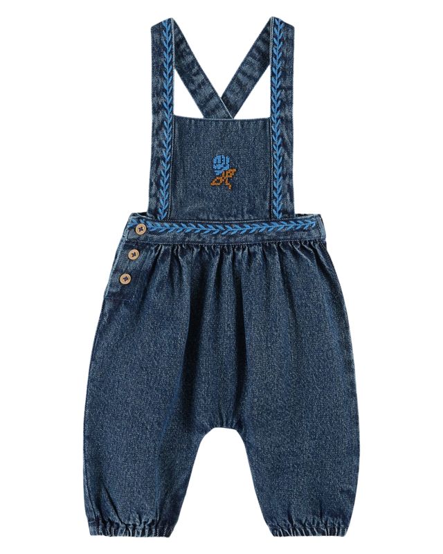 Embroidered Denim Jumpsuit