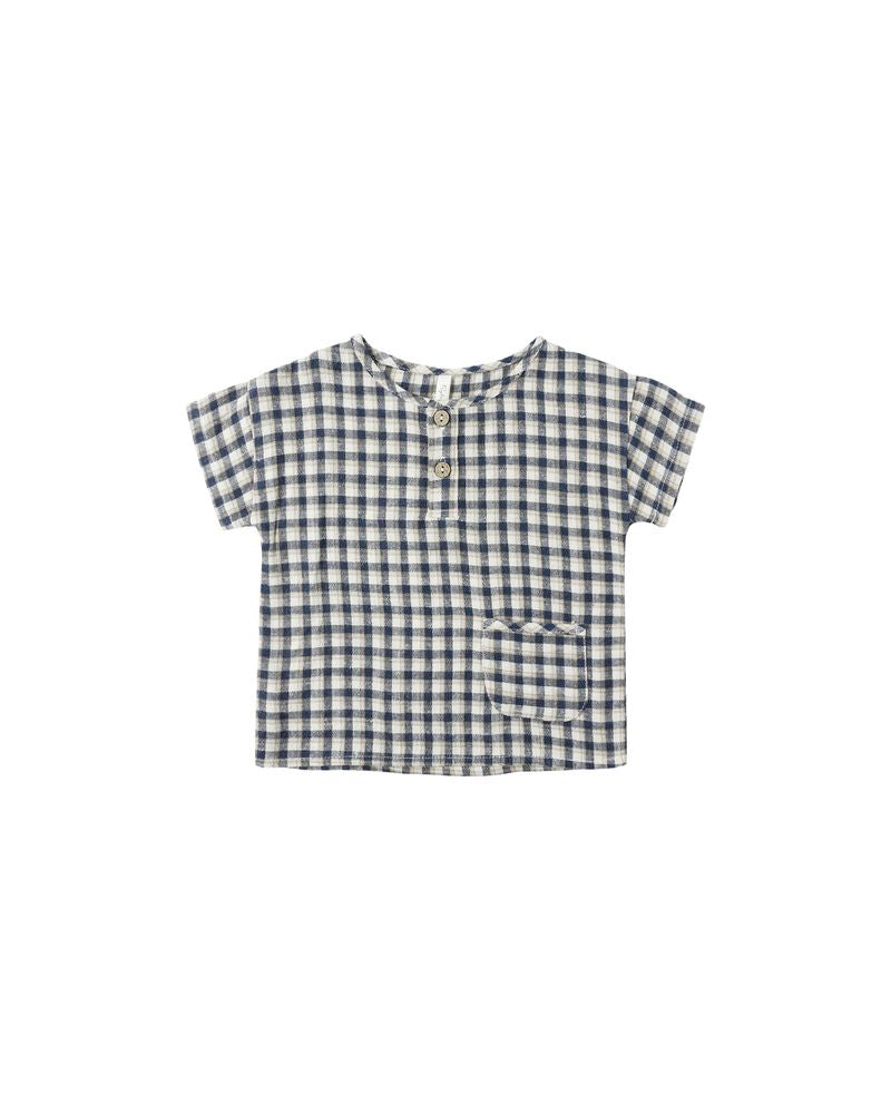 Woven Henley Tee
