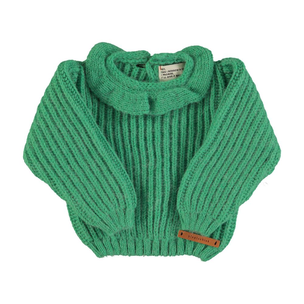 Knitted Sweater with Collar