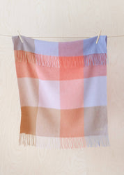 Super Soft Lambswool Baby Blanket in Blush Block Check