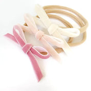 Velvet Mini Bow Headband Set